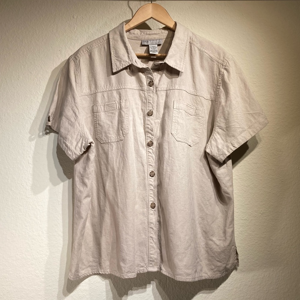 Sag Harbor Camp Shirt Linen/Lyocell Size 2X